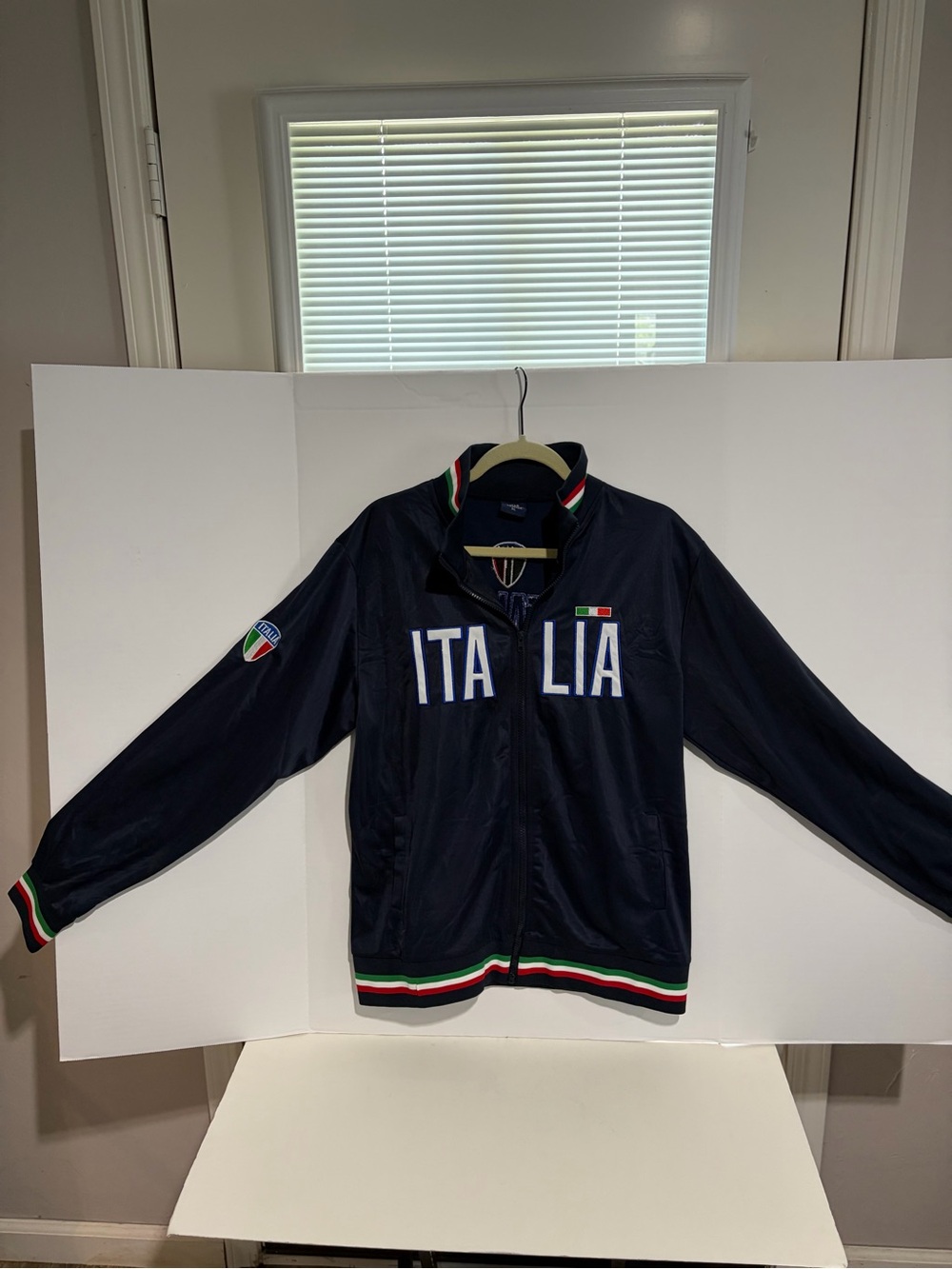 Star Venezia Italia Blue Track Navy Jacket with Tricolor Shield Accent Size XL